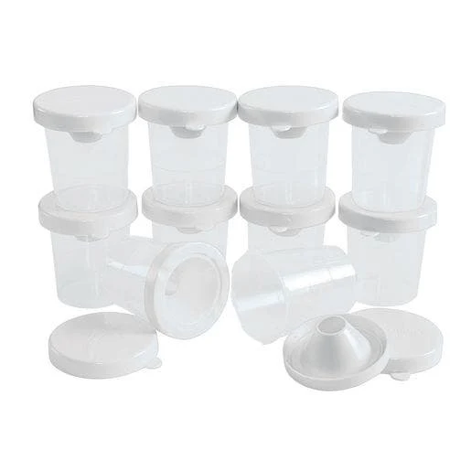 10 White Lid Paint Cups