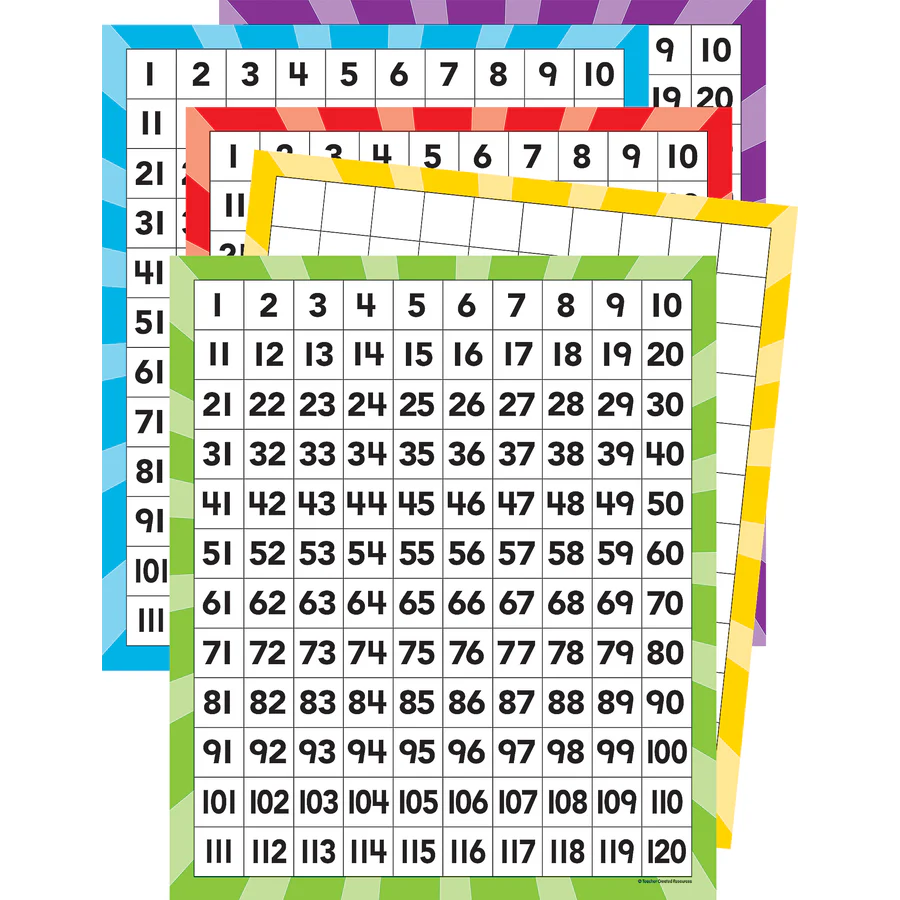 120 Number Boards 11x13 Set of 10