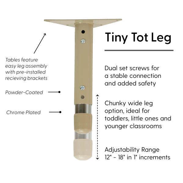 24in x 48in Rectangle T-Molding Activity Table with Adjustable Tiny Tot Legs Maple/Sand - Image 3