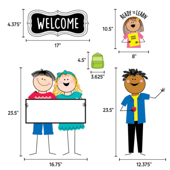 All Are Welcome Stick Kids Bulletin Board - Image 3
