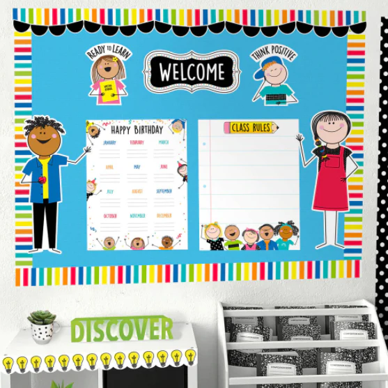 All Are Welcome Stick Kids Bulletin Board - Image 4