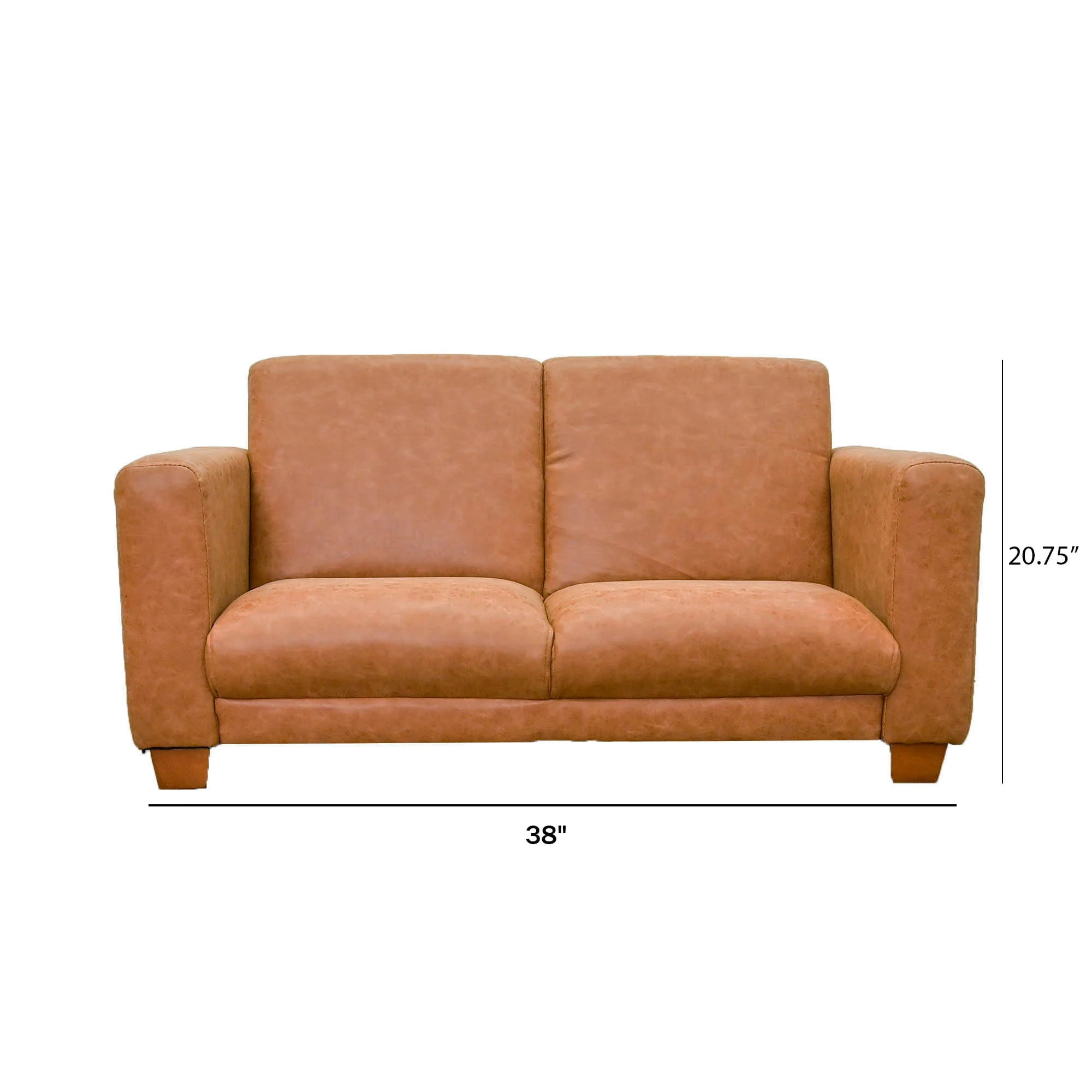As We Grow Modern Sofa Faux Distressed Leather Brown - Image 3
