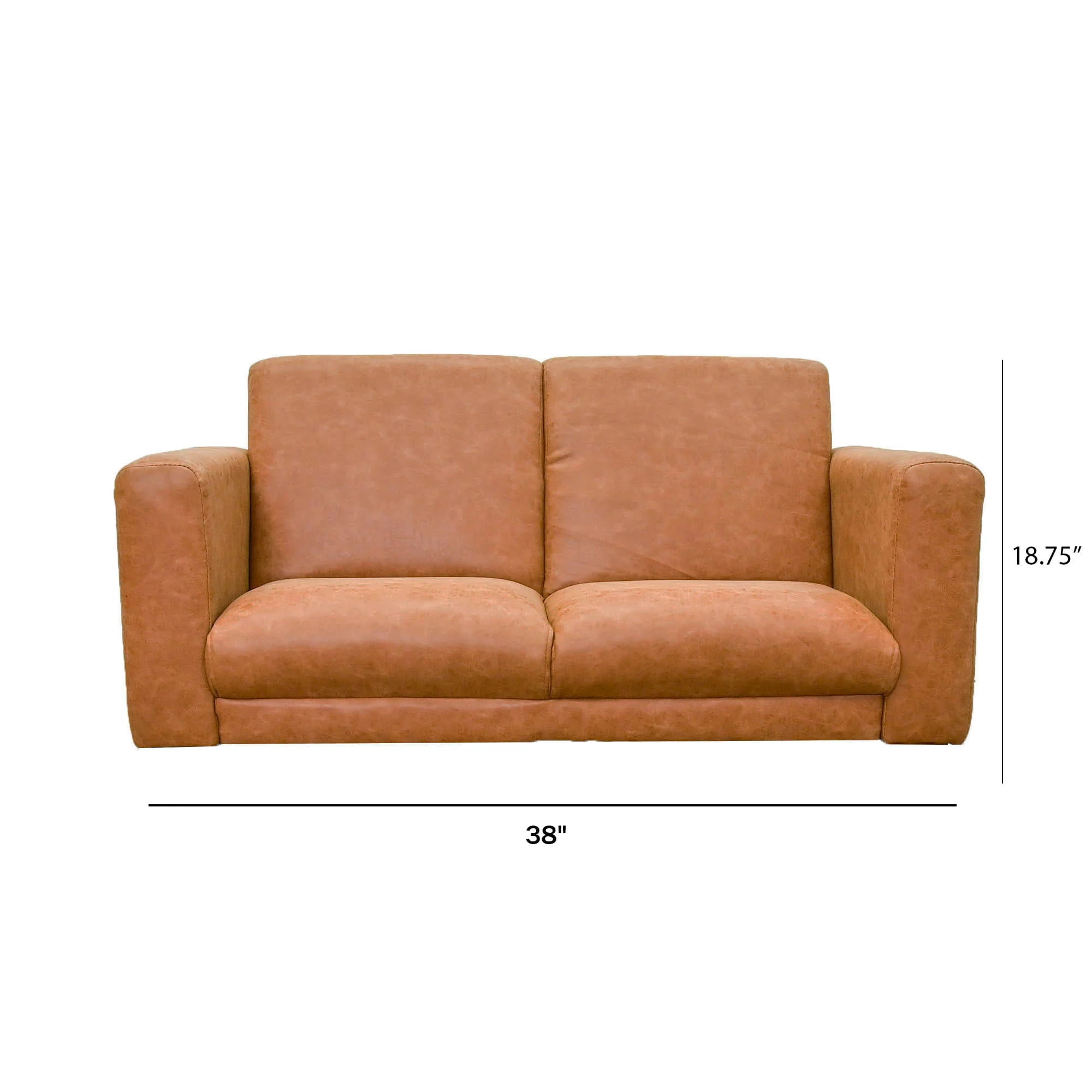 As We Grow Modern Sofa Faux Distressed Leather Brown - Image 4