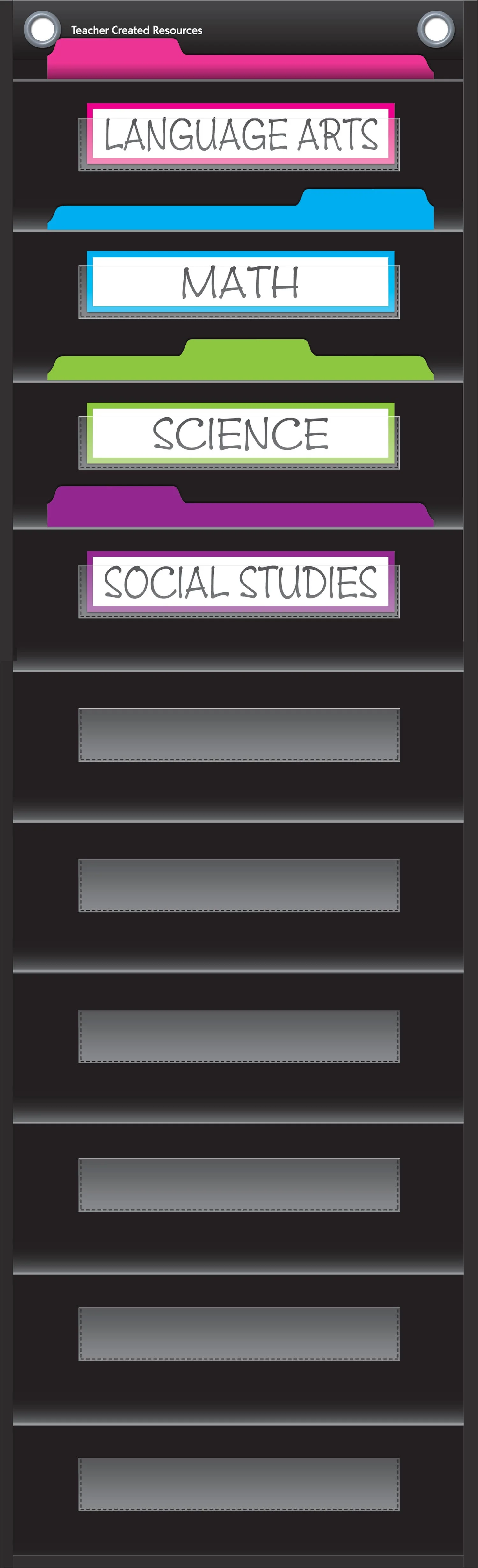 Black 10 Pocket File Storage Pocket Chart 14 x 58