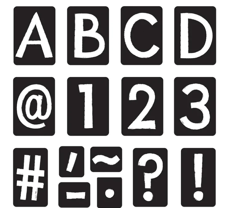 Black 4in Tiles Uppercase Ready Letters