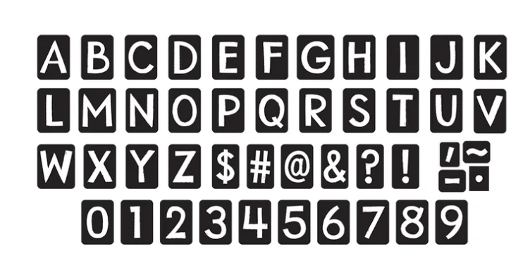 Black 4in Tiles Uppercase Ready Letters - Image 2