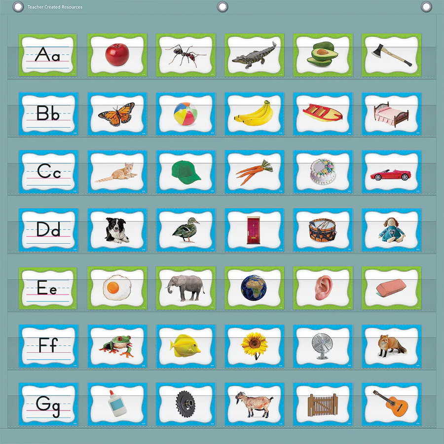 Calming Blue 7 Pocket Chart 28x28in - Image 2