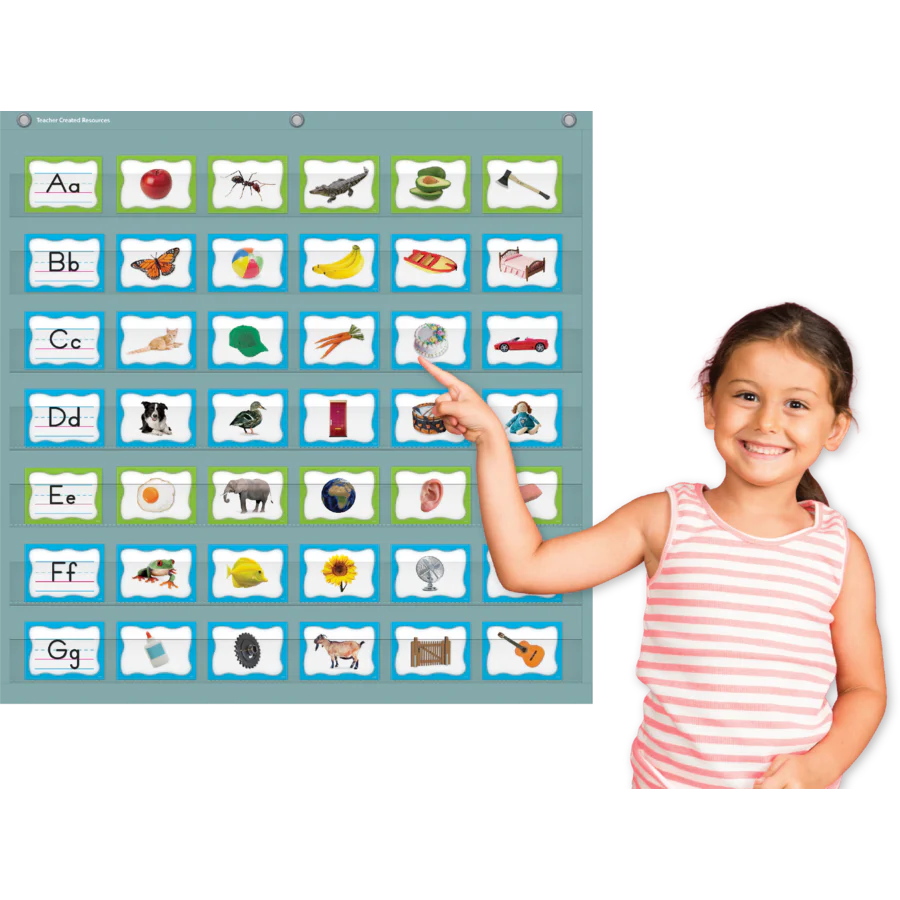 Calming Blue 7 Pocket Chart 28x28in - Image 3