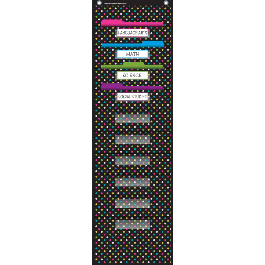 Chalkboard Brights 10 Pocket File Storage Pocket Chart 14 x - Image 2