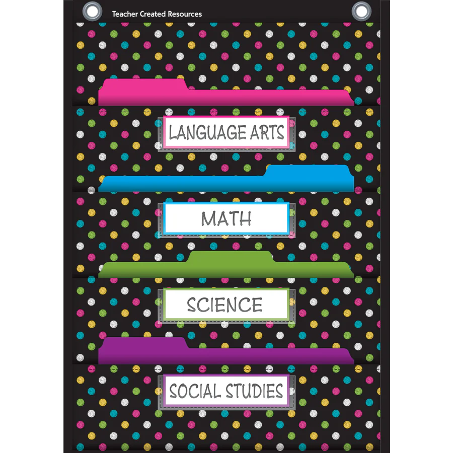 Chalkboard Brights 10 Pocket File Storage Pocket Chart 14 x - Image 3