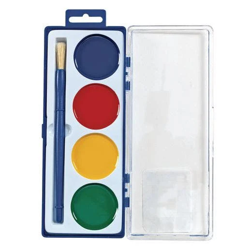 Colorations 4 Jumbo Washable Watercolors In a Tray With a Br - Image 4