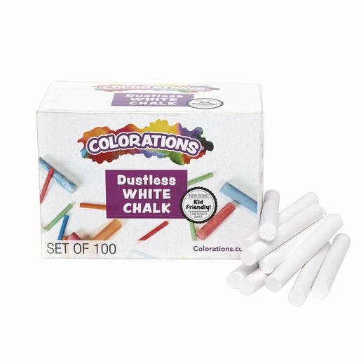 Colorations Dustless White Chalk 100 Pcs - Image 3