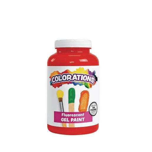 Colorations Gel Paint Fluorescent Red 16 oz