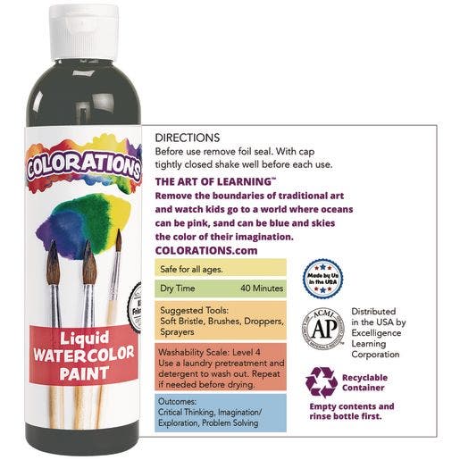 Colorations Liquid Watercolor 4 oz Rainbow Pack Set of 6 - Image 4