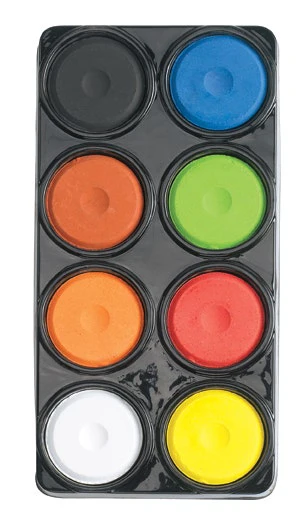 Colorations Tempera 8 Cakes black blue brown green orange re