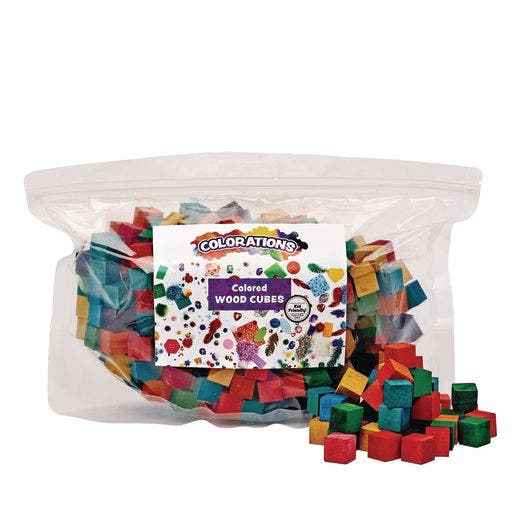 Colored Wood Cubes 196 pcs - Image 2