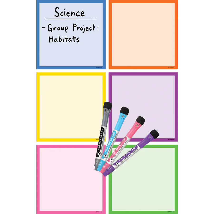 Colorful Dry-Erase Magnetic Square Square Notes