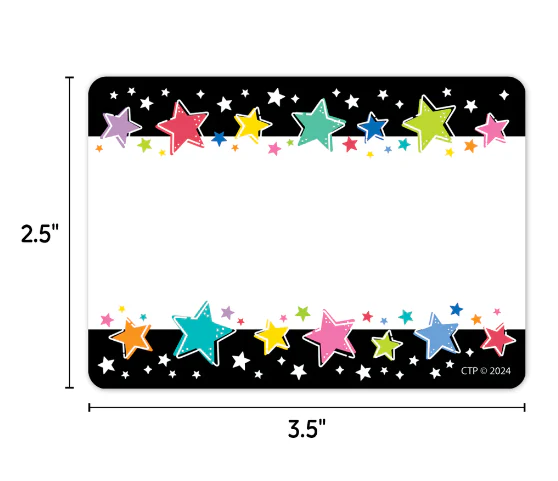 Colorful Stars On Black Labels - Image 3