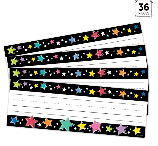 Colorful Stars On Black Name Plates - Image 2