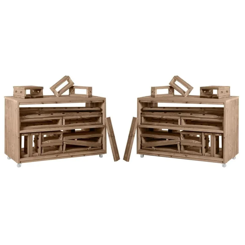 Complete 2 Big Block Trolleys and 50 Blocks Set