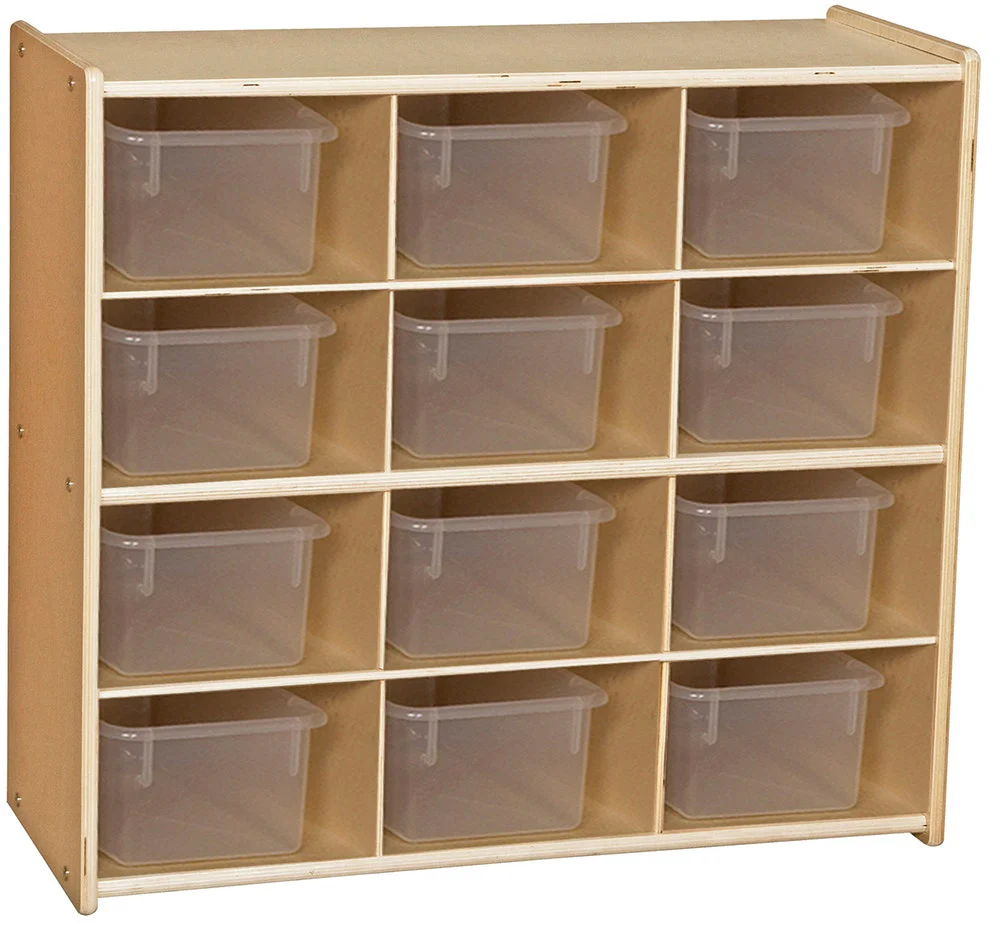 Contender 12 Cubby Storage Unit with Translucent Tubs Assemb - Image 2