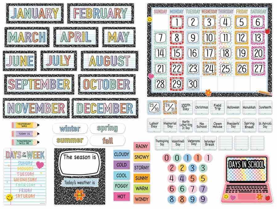 Cool for School Calendar Bulletin Board - Image 2
