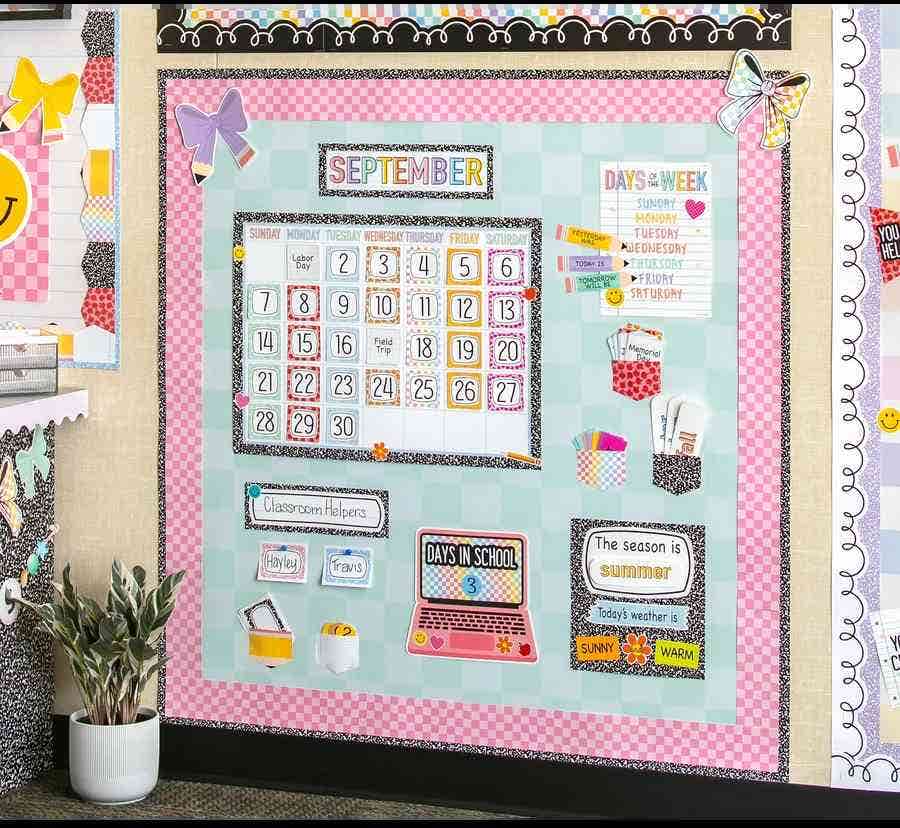 Cool for School Calendar Bulletin Board - Image 3
