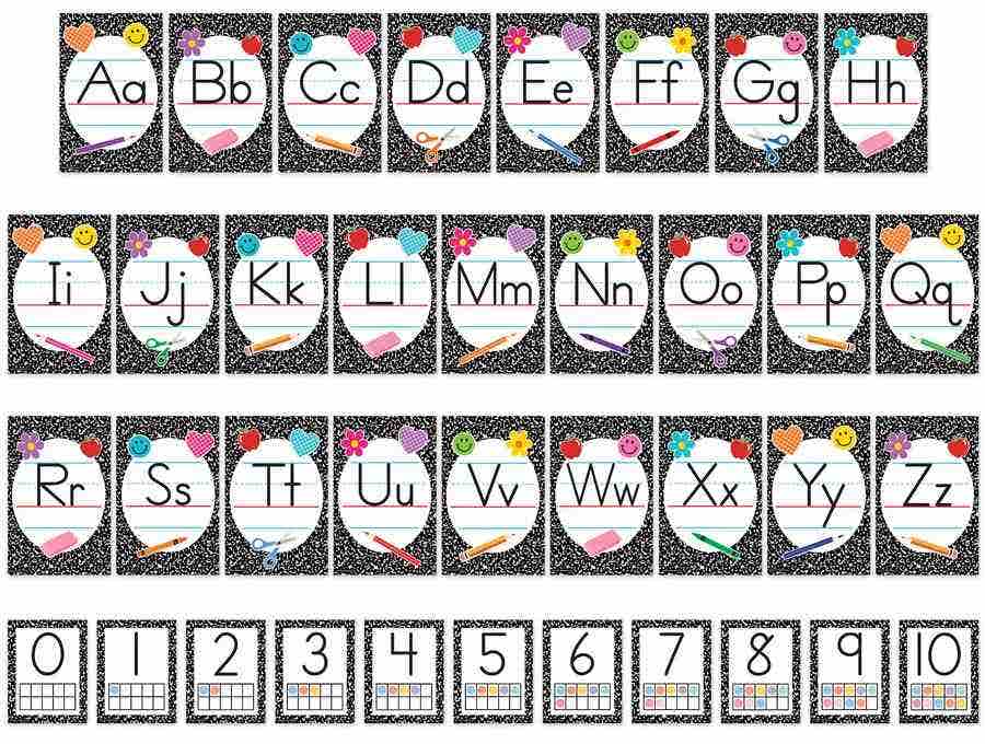 Cool for School Composition Alphabet Bulletin Board - Image 2
