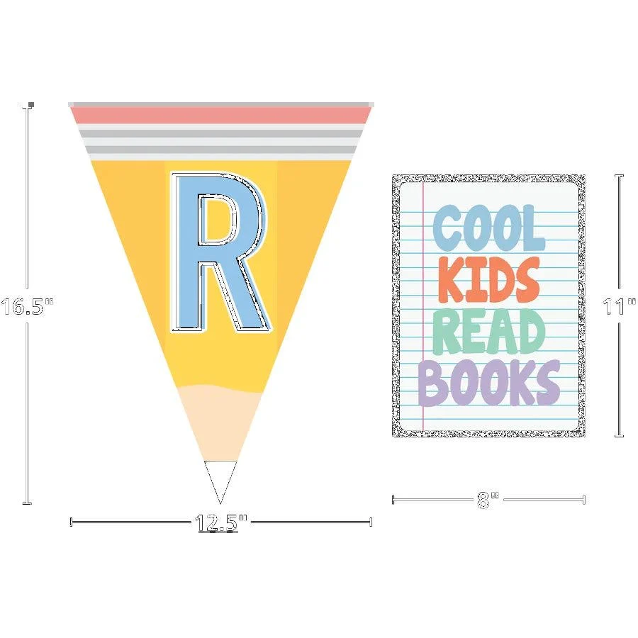 Cool for School Read Pennants Bulletin Board - Image 3