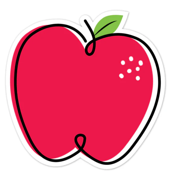 Doodle Apple Red Core Decor 6 in Designer Cut Outs