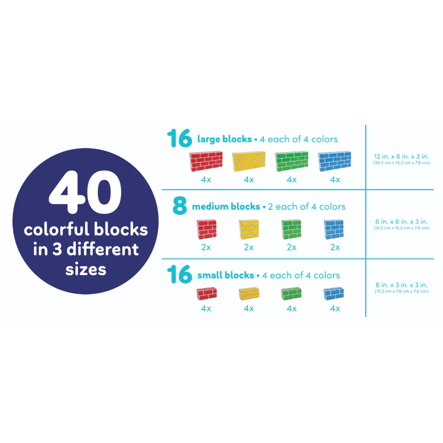 Easy-Stack Cardboard Blocks (40 Piece Set) - Image 4
