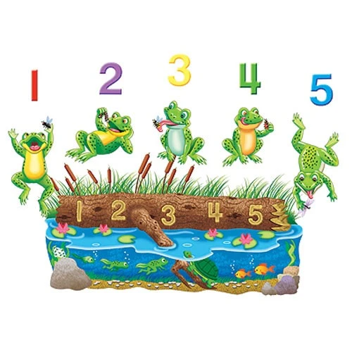Five Speckled Frogs Bilingual Rhyme Flannelboard Set Pre-Cut