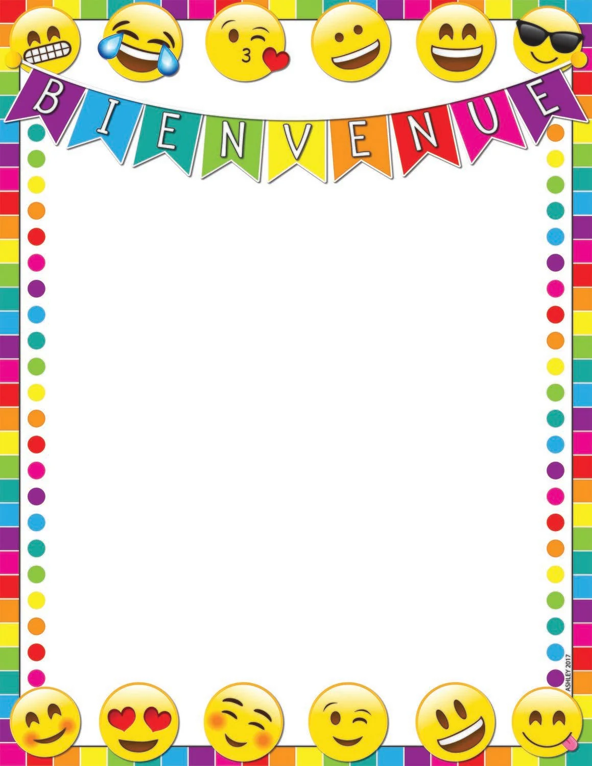 French Emoji Bienvenue Smart Poly Chart