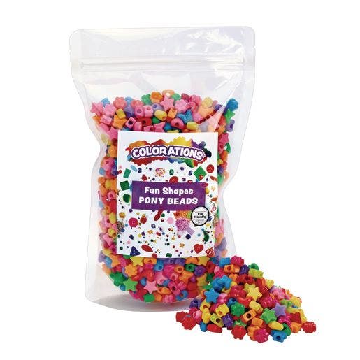 Fun Shapes Pony Beads 1Lb - Image 2