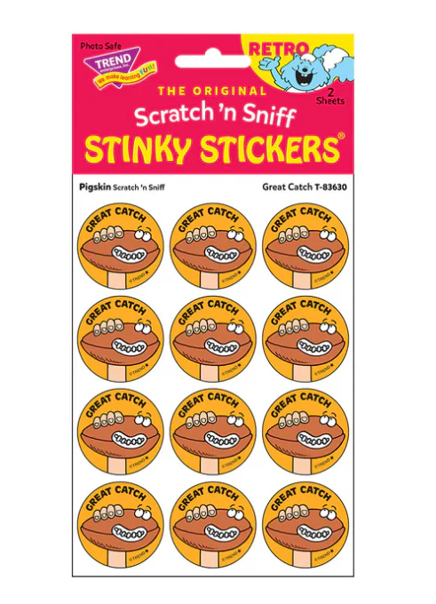 Great Catch Pigskin scent Retro Stinky Stickers 24 ct - Image 3