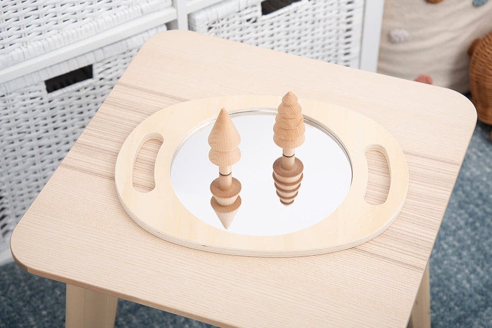 Hand Held Wooden Mirror - Image 5