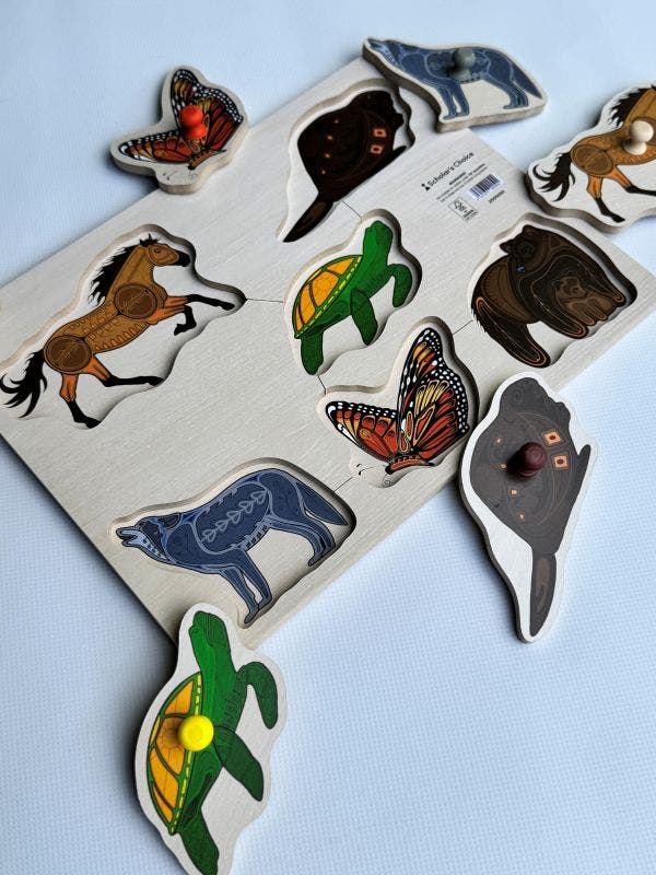 Indigenous Large Peg Puzzle Bear & Friends - Image 3