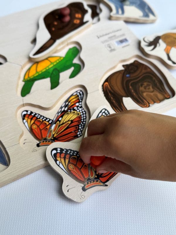 Indigenous Large Peg Puzzle Bear & Friends - Image 4
