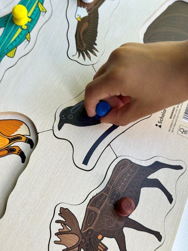 Indigenous Large Peg Puzzle Fox & Friends - Image 4
