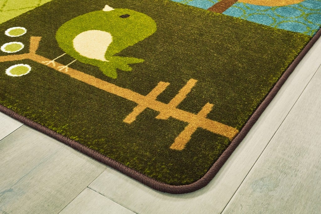 KIDSoft Nature's Friends Toddler Rectangle Brown Carpet - Image 4