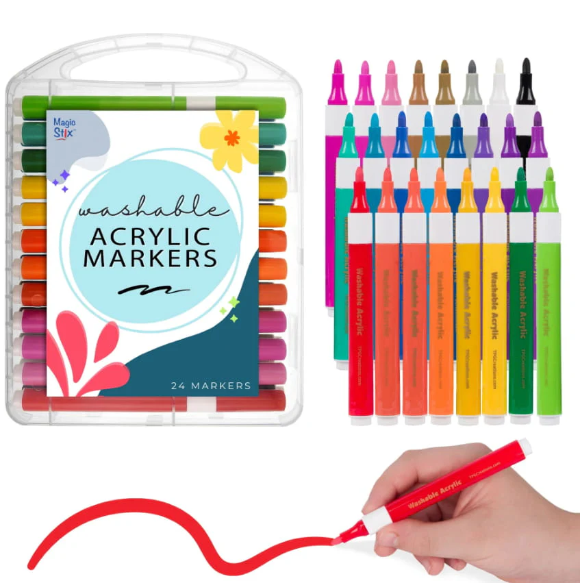 Magic Stix Washable Acrylic Markers 24 pk