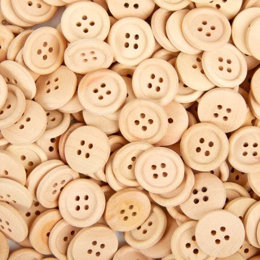 Natural Tones Wood Buttons 1/2lb 300 pcs