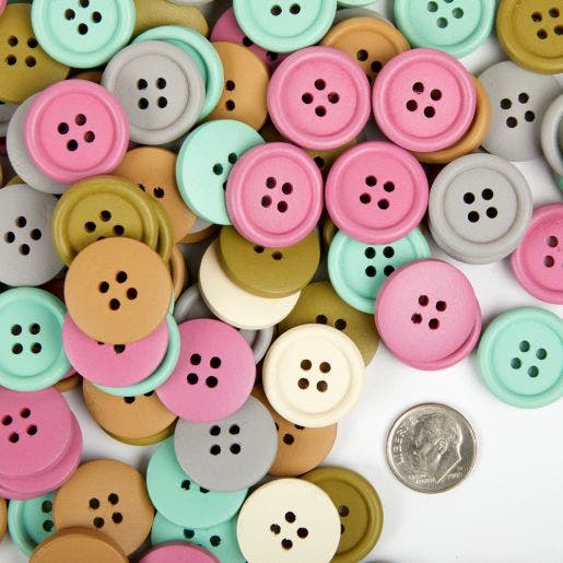 Natural Tones Wood Buttons 6 Color 300pcs - Image 3