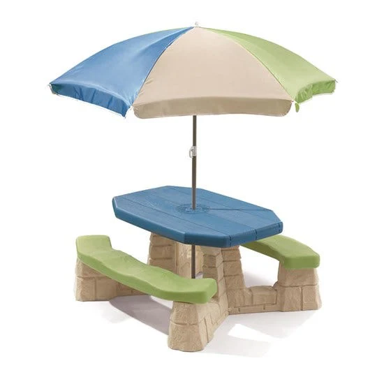 Naturally Playful Picnic Table with Umbrella