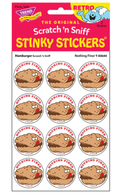 Nothing Finer/Hamburger scent Retro Scratch n Sniff Stinky Stickers 24 ct - Image 3