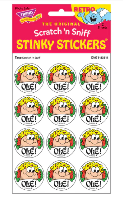 Ole Taco Scent Retro Scratch n Snif Stinky Stickers - Image 3