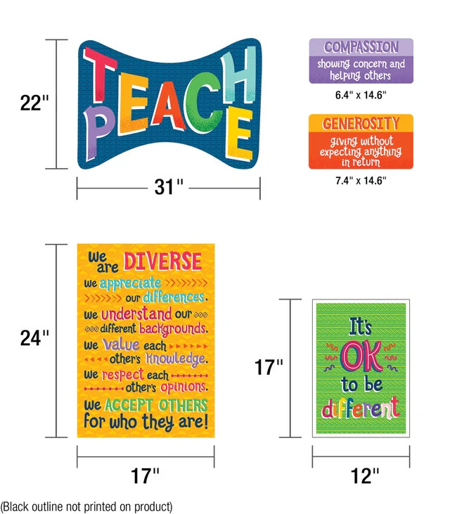 One World Teach Peace Bulletin Board Set - Image 3