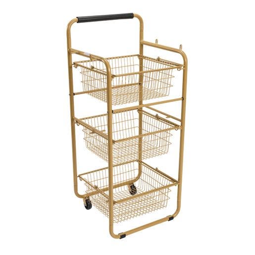 Outdoor Storage Cart with Removable Baskets - Image 2