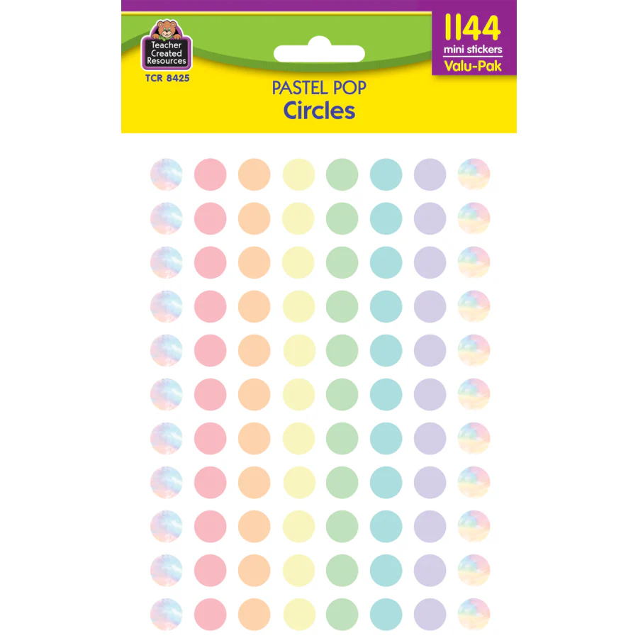 Pastel Pop Circles Mini Stickers Valu-Pak