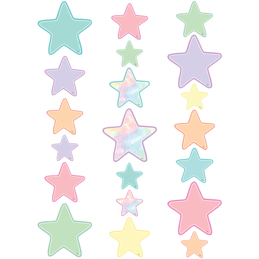 Pastel Pop Stars Accents Assorted Sizes